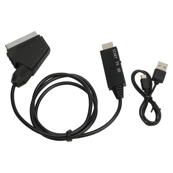 SCART til HD Multimedia Interface Konverter HD 1080P SCART til HD Multimedia Interface Adapterkabel til Lyd Video DC 5V
