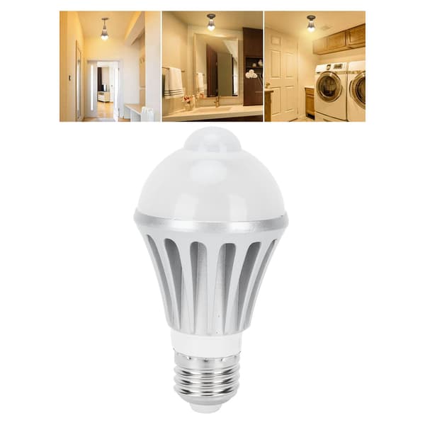 7W E27 Rörelsesensor LED-lampa Varmvit 85-265V för Hall & Trapphus