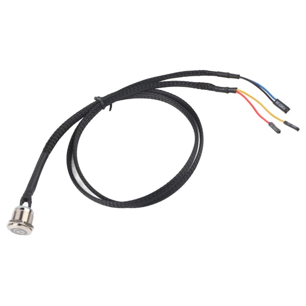 Desktop Computer Vært Switch Kabel Metal Knap Metal LED Strømknap Blå