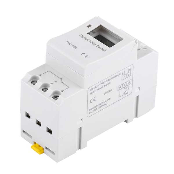 LCD-display Ugentlig Programmerbar Elektronisk Relæ 16on＆8off Timerkontakt (AC/DC12V)