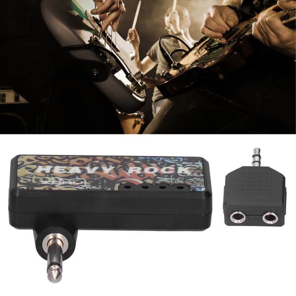 Elbasgitarr Hörlursförstärkare med ljudkabel och USB-laddare, gitarrtillbehör