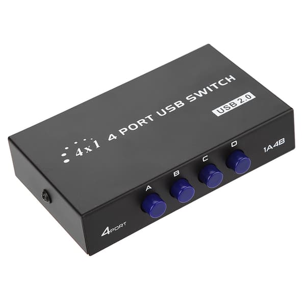 2/4-ports USB 2.0 manuel delingsswitch-boks til pc-printerscanner (4-ports)