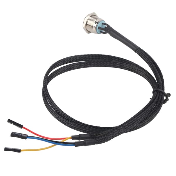 Desktop Computer Vært Switch Kabel Metal Knap Metal LED Strømknap Blå