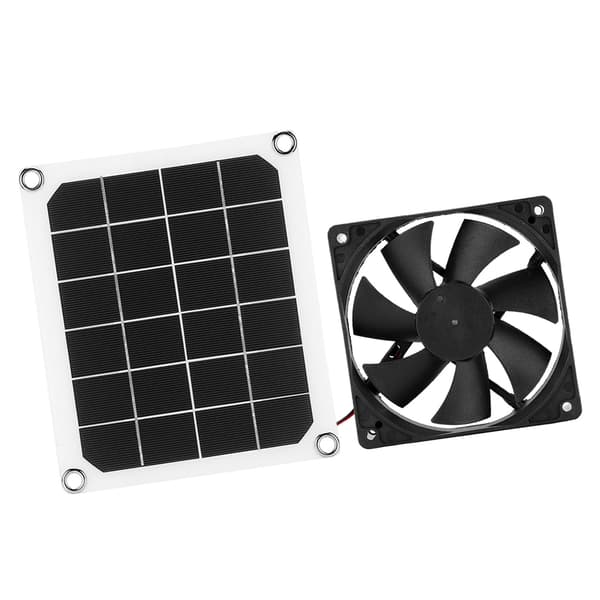 6V 10W Udendørs Solcellepanel Udsugningsventilator USB-opladning til Drivhus Hønsehus