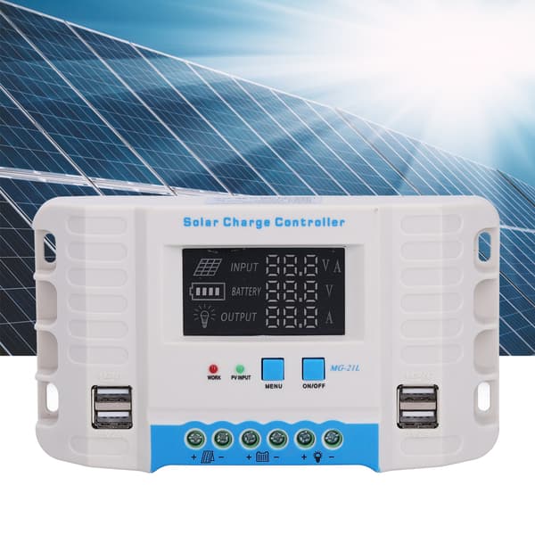 PWM Solar Charge Controller 10A 12V/24V LCD Display ABS Housing MG2430Z til Hjemmesystem
