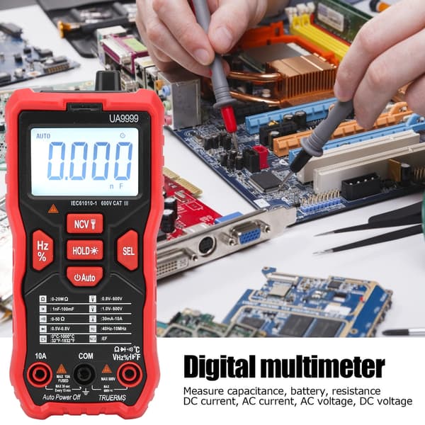 UA9999 Digitalt Multimeter Nøjagtig AC/DC Voltmeter Kapacitans Modstand Ohm Tester