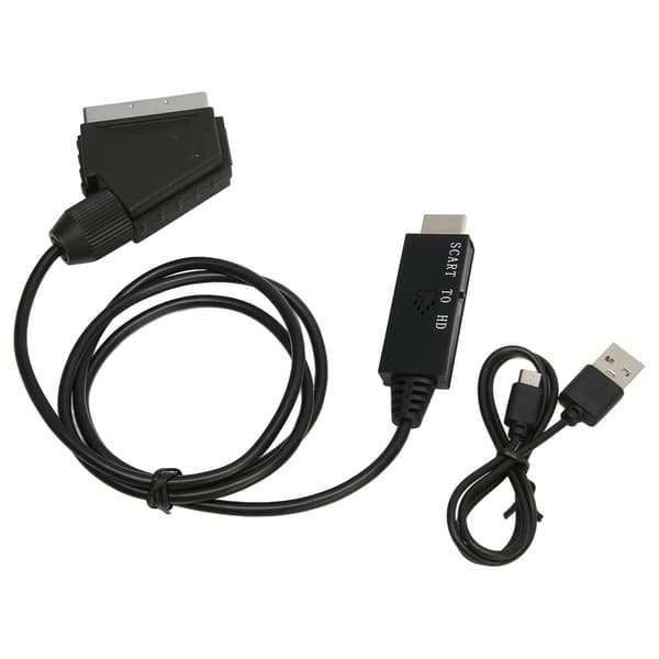 SCART til HD Multimedia Interface Konverter HD 1080P SCART til HD Multimedia Interface Adapterkabel til Lyd Video DC 5V