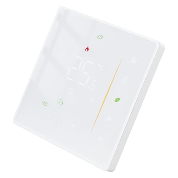 Smart termostat til hjemmet, programmerbar app-stemmestyring, elektrisk gulvvarme, temperaturregulator til ZigBee AC 95‑240V Hvid