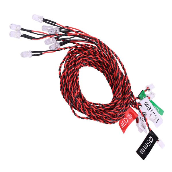 8 LED-belysningssystem Kit Simulering Blinkande Lampor för RC Flygplan Helikopter