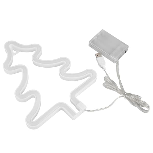 3-pack gröna julgransneonskyltar, LED-upplyst dekor för sovrum, bar, fest, säker, stabil, unik form