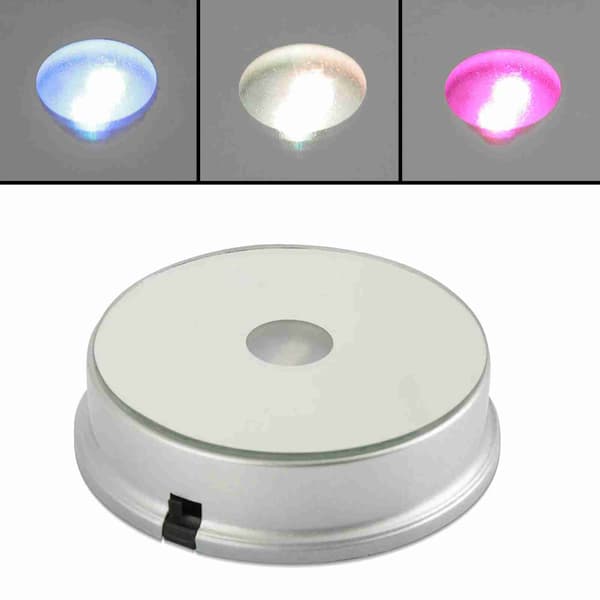 Farverig LED-lys Krystal Display Stand Base #1