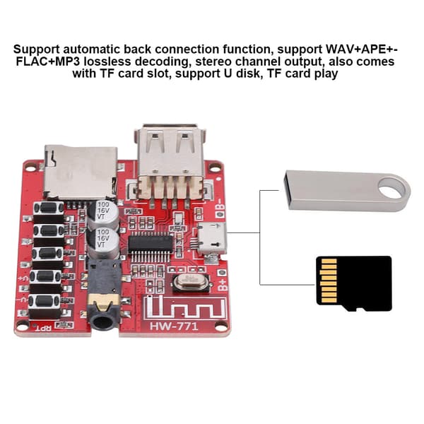 Effektforstærker Audio Receiver Modul Bil Bundkort Højttaler Bluetooth MP3 Stereo Kort