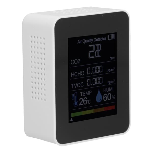 ZNAZ2CO3 Infraröd sensor 5 i 1 multifunktionell koldioxiddetektor för hemmet (vit)
