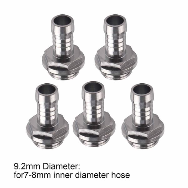 6 STK PC Vandkøling TwoTouch Fitting G1/4 Gevind Barb Stik til Rør 9.2mm