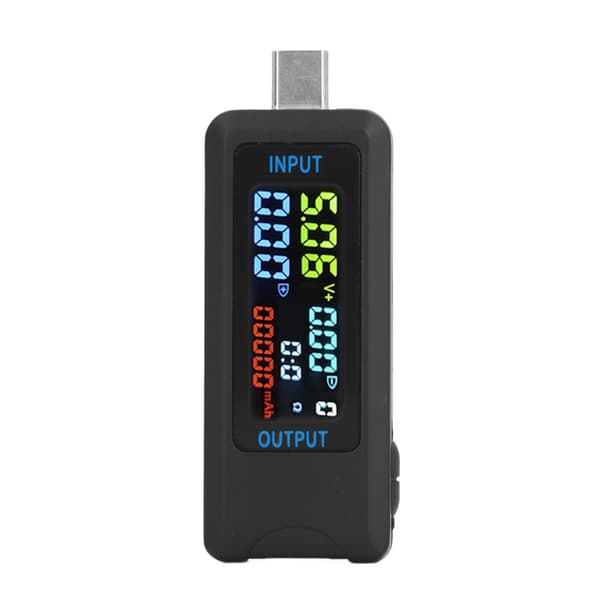 0-5A 0-8A 5-36V Digital Volt Ampere Meter 4-siffrig dubbelriktad IPS LCD USB-C Strömmonitor