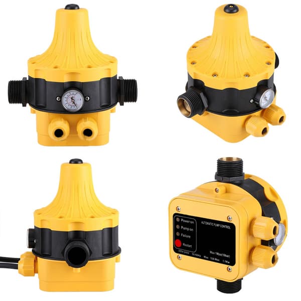 Automatisk tryckregulator för vattenpump med mätare, elektrisk regulator för hemmabruk