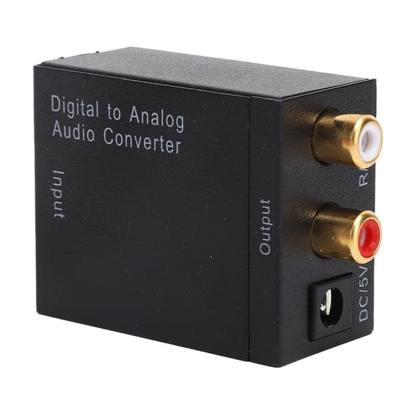 Digital til Analog Audio Konverter USB Sort Aluminiumslegering Adapter DC 5V 1A