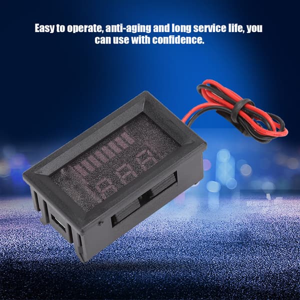 DC Digital Elektrisk Utrustning Spänningsmätare Display Litiumbatteri Voltmeter 12V-60V (Blå)