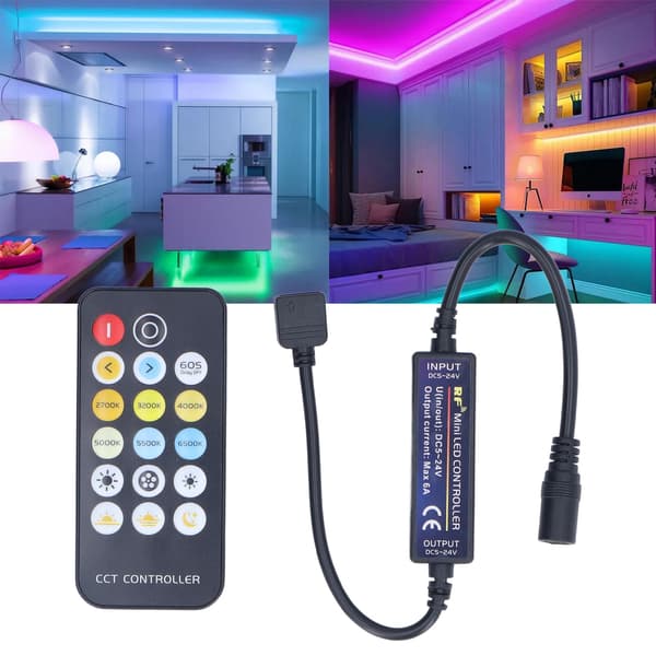 Mini RF lysdæmper LED farvetemperaturcontroller 17-tasters fjernbetjening til lysbånd