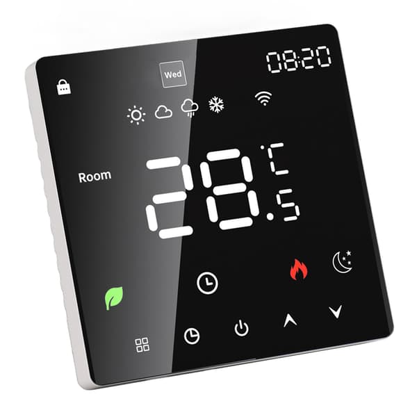 16A Smart Termostat LCD Farve Touchscreen PC Programmerbar Elektrisk Varmetermostat til Hjem Hotel Kontor AC 90 til 240V