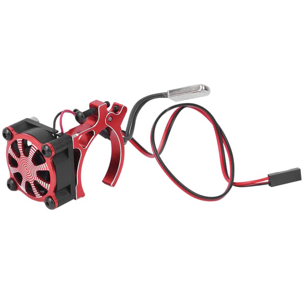 RC Modelbil Motor Køleventilator Køleplade med Termisk Sensor til 540 550 3650 3660Rød