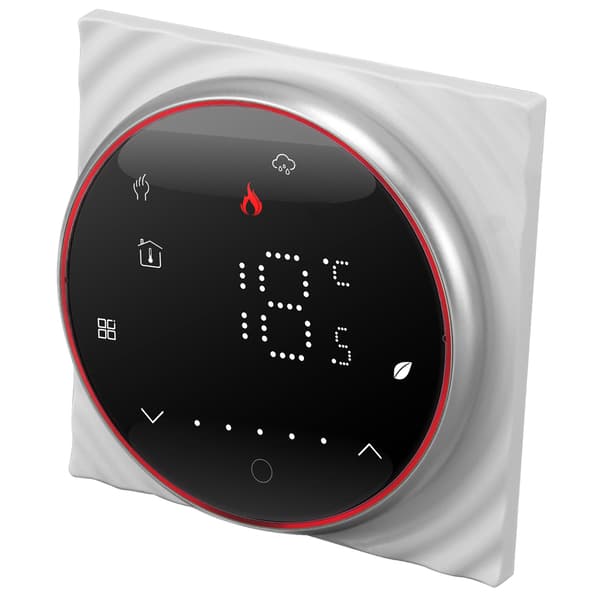 LED Smart Termostat til Vandopvarmning Programmerbar Termostat Nøjagtig 7-dages Programmerbar Termostat AC95‑240V Firkantet Base Sort
