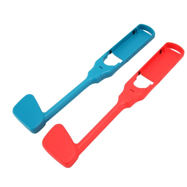Spil Golfkøller Ergonomiske Justerbare Dobbelt Beskyttelse Golf Spil Controller Greb til Switch til Joy Con Controllere Blå og Rød
