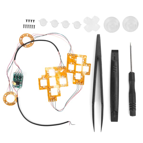 6-farvet oplyst D-Pad Thumbsticks DTF LED-knapsæt til PS4-controller-tilbehør