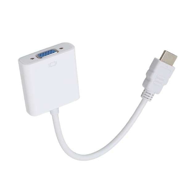 HD Multimedia Interface til VGA-adapter ABS 1080P/1.4 Output Plug and Play HD Multimedia Interface til VGA-konverter Hvid