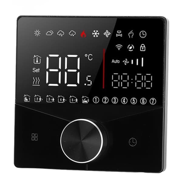 Smart Digital Termostat LCD Farvedisplay Præcis Kontrol Intelligent Temperaturregulator Sort
