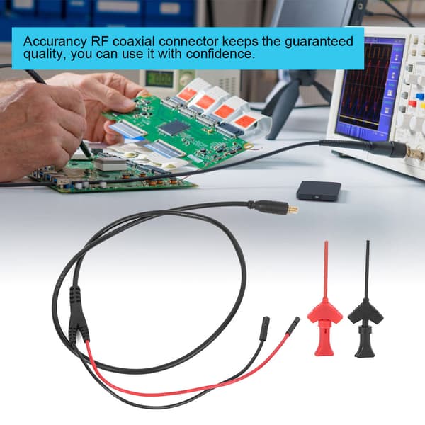 Röd Svart 2mm Testkrok Kabel Jumper Trådanslutning för Oscilloscope Prob