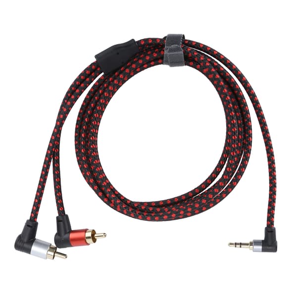 90° 3,5 mm hanstik til 2RCA han-lydkabel ABS stereomikrofonkabel til DVD-højttaler 2m