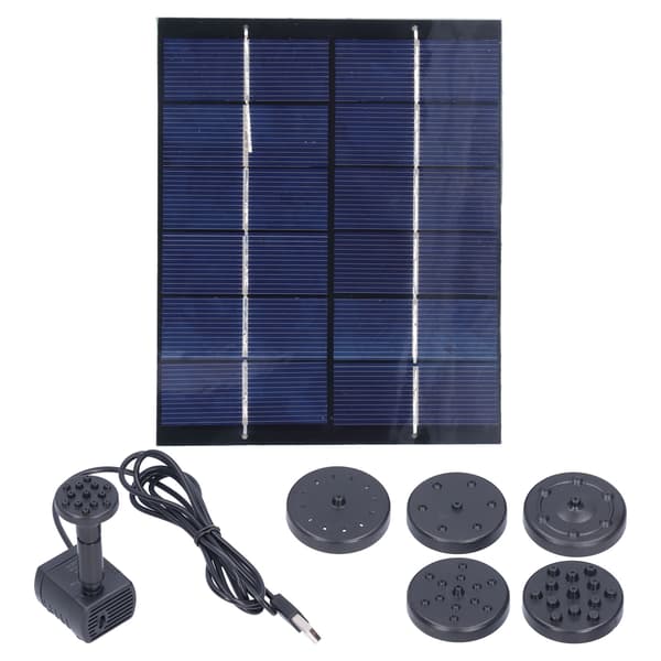 2W Solfontän med Panel Vattenpump Solpanelsats för Utomhus Landskap Dammdekor