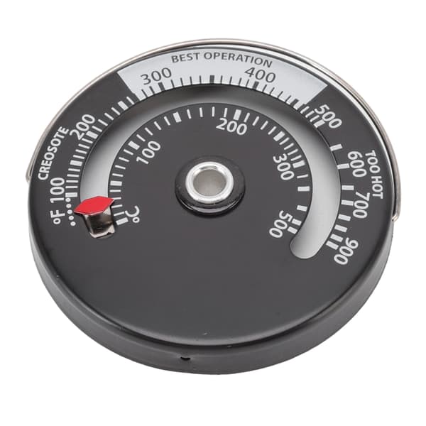 Kamintermometer Aluminiumlegering Urtavla Mässingsvisare Robust Noggrann Mätning Magnetisk Eldstadstermometer