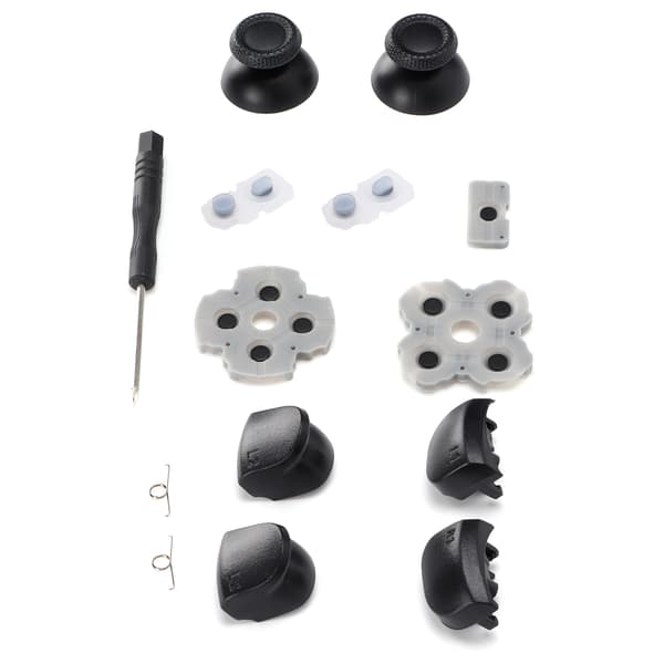 Controller-udskiftningssæt til PS5-håndtag, ledende gummipude, vippe, 3D-plastikhætte, L12-udskiftningsknapsæt