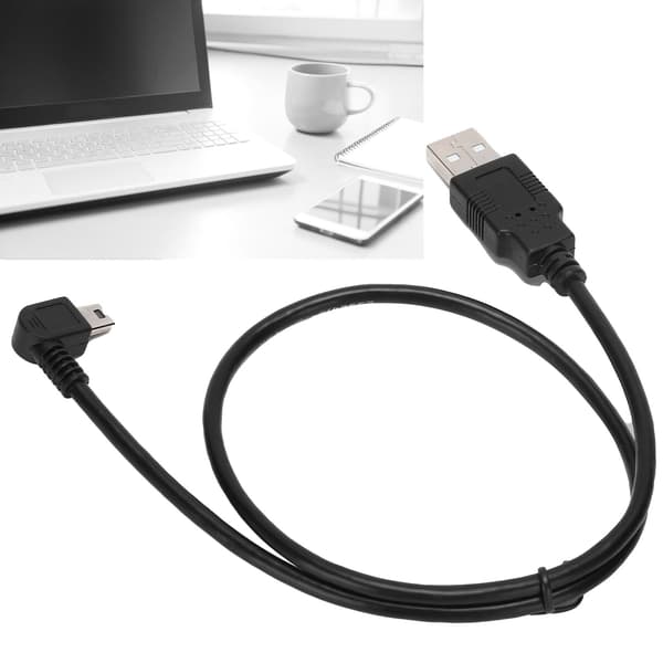 USBA til Mini USBB Kabel Han til Han Albue Venstre Vinkel Strømforsyning Opladerkabel til PC