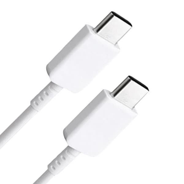 Typ C till Typ C-kabel PD Snabbladdning Flexibel Typ C Datakabel för Android för Note 10 Telefon 1m Vit