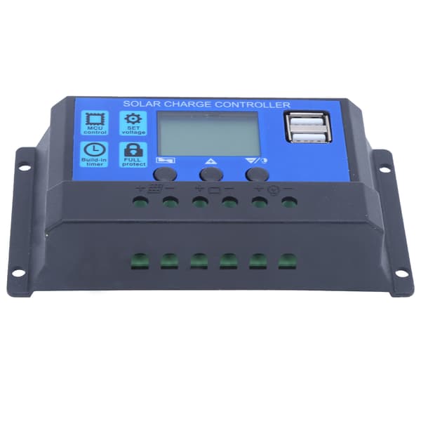 Solladdningsregulator LCD 12V/24V 20A Dubbel USB Batteriregulator