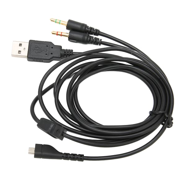 Hovedtelefon lydkabel USB og 3,5 mm lydstik lydledning med belysning til SteelSeries Arctis