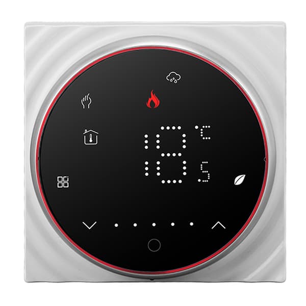 Smart termostat 1 vecka programmerbar LED-display infälld rektangulär bas digital termostat AC95-240V för pannvärmesystem svart