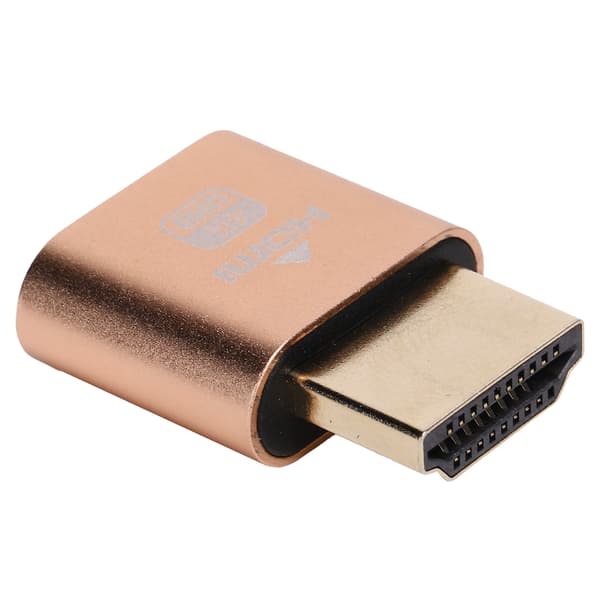 High Definition Multimedia Interface Dummy Plug HotSwappable 4K Display Emulator (Guld)