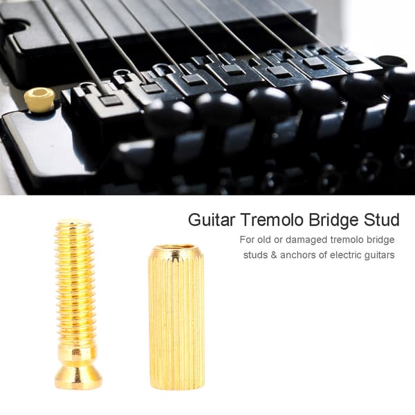 2 st 8 mm justerbara elgitarr Tremolo Bridge Studs & Anchors för Floyd Rose (Guld)