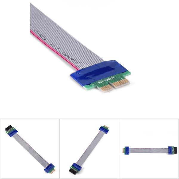 PCI-E Professionel 1X til 1X Han til Hun VGA Grafikkort Forlængerbåndkabel