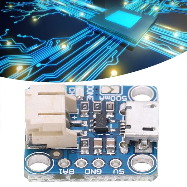 USB Micro B Opladermodul Kort 5V Pin til LiPoly Li-Ion Batteripakke