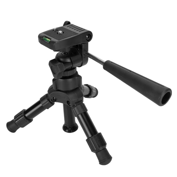 Mini Tripod Bærbart Letvægts 360 Graders Roterende Desktop Stativ med Quick Release Plade til Kamera Telefon