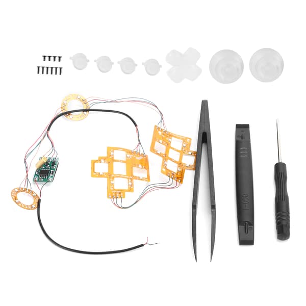 6-farvet oplyst D-Pad Thumbsticks DTF LED-knapsæt til PS4-controller-tilbehør