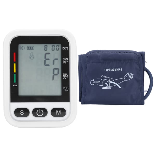 Automatisk Digital Blodtryksmåler Sphygmomanometer Tonometer til Måling af Overarm Sort og Hvid