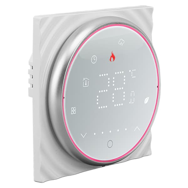 Smart Termostat 1 Vecka Programmerbar LED-display Infälld Rektangulär Bas Digital Termostat AC95‑240V för Pannvärmesystem Vit