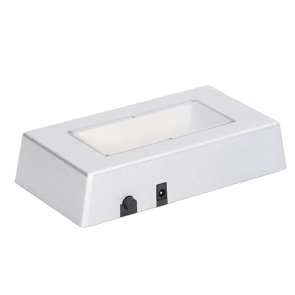 LED Display Base Multi Mode Belysning Silver Rektangulär LED-ljus Display Base med USB-kabel för Smycken Kristaller