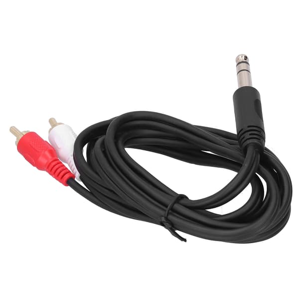 6,35 mm til dobbelt RCA lydkabel stereo hanadapterstik lyd Y-splitterkabel